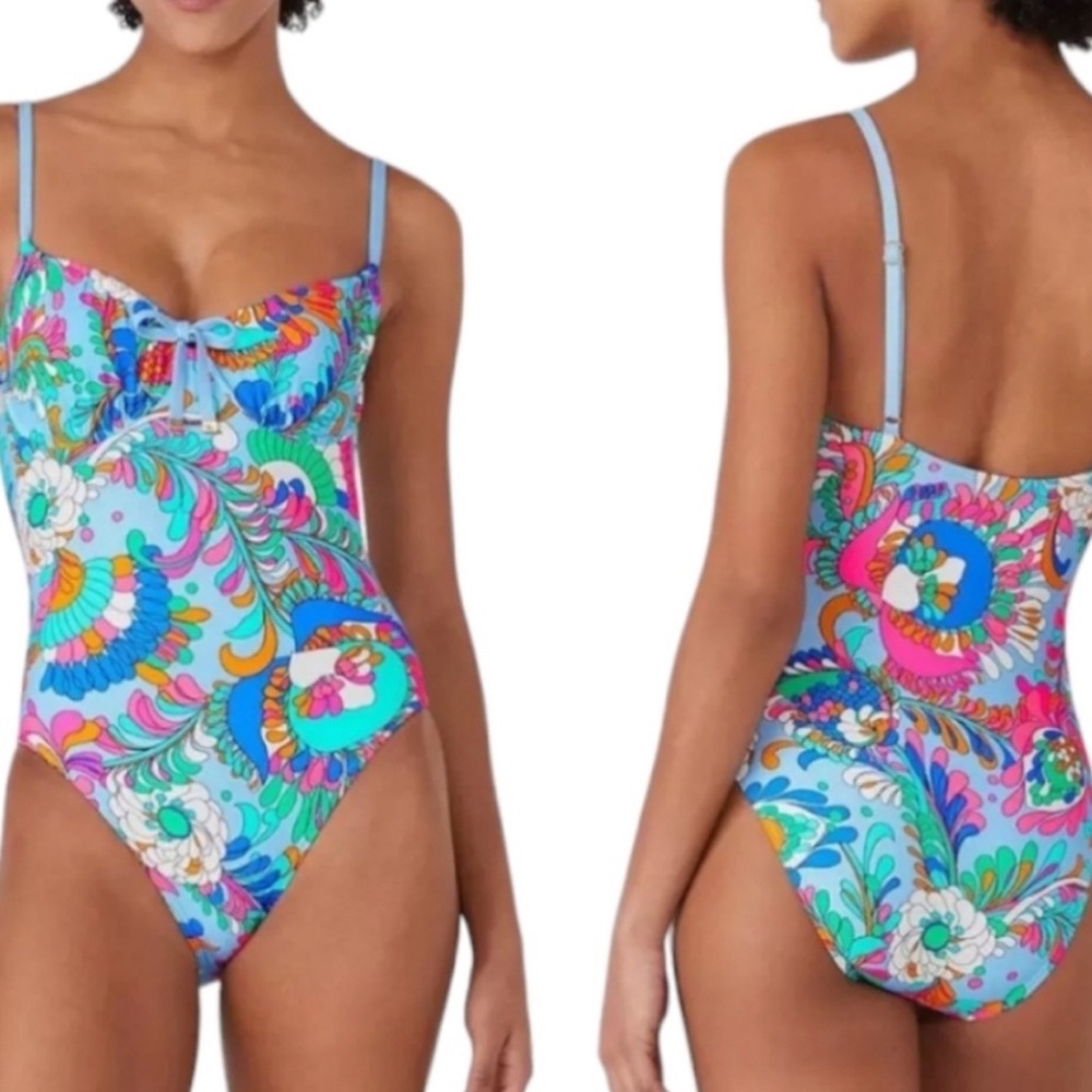 kate spade Blue Multicolor Floral Swimsuit One-Piece